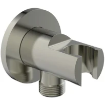 Ideal Standard IdealRain support pour douchette avec coude intégré mural rond - look inox