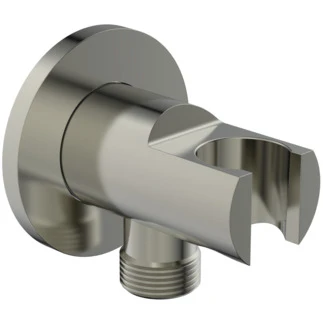 Ideal Standard IdealRain support pour douchette avec coude intégré mural rond - look inox