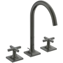 Ideal Standard Joy Neo rob lavabo 3-trous avec trop plein en metal 5l/min poignée en croix Brushed Gun metal