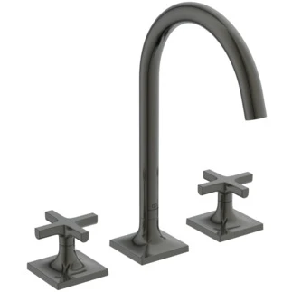 Ideal Standard Joy Neo rob lavabo 3-trous sans trop plein en metal 5l/min poignée en croix Brushed Gun metal