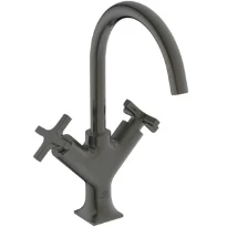 Ideal Standard Joy Neo rob lavabo avec trop plein en metal 5l/min poignée en croix Brushed Gun metal