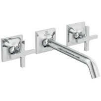 Ideal Standard Joy Neo rob lavabo a encastrer (set de finition), écoulement 209 mm, 3-trous rozet, poignée en croix chromé