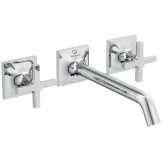 Ideal Standard Joy Neo rob lavabo a encastrer (set de finition), écoulement 209 mm, 3-trous rozet, poignée en croix chromé