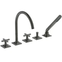 Ideal Standard Joy Neo rob bain/douche 5-trous avec écoulement  poignée en croix Brushed Gun metal