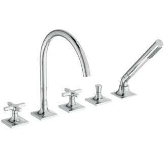 Ideal Standard Joy Neo rob bain/douche 5-trous avec écoulement poignée en croix chromé