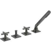 Ideal Standard Joy Neo rob bain/douche 4-trous remplissage via trop plein poignée en croix Brushed Gun metal