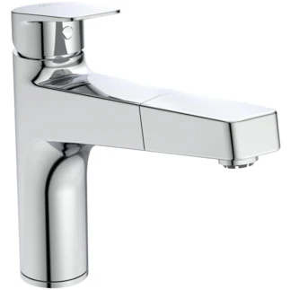 Ideal Standard Ceraplan Kitchen Mitigeur cuisine rehaussé avec douchette extractible 1F pour chauffe-eau basse pression - chromé