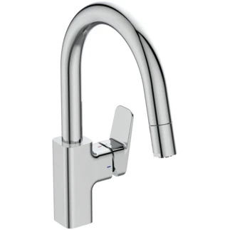 Ideal Standard Ceraplan Kitchen Mitigeur de cuisine avec bec haut et douchette 1F (BlueStart Technology) - chromé