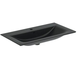 Ideal Standard Connect Air vanity lavabo 840 x 460 mm - noir mat - avec trou de robinet - avec trop-plein