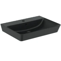 Ideal Standard Connect Air lavabo cube 600 x 460 mm - noir mat - avec trou de robinet - avec trop-plein