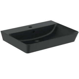 E0298V3 Ideal Standard Connect Air wastafel cube 600 x 460 mm - zwart mat - met kraangat - met overloop