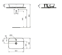 Ideal Standard Ipalyss lavabo à poser 550 x 380 mm - blanc - avec trou de robinet - avec trop-plein