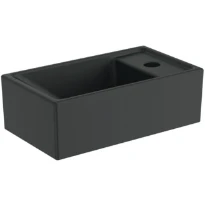 Ideal Standard i.life S lave-mains 370 x 210 mm - noir mat - avec trou de robinet droite - sans trop-plein