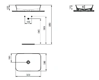 Ideal Standard Ipalyss lavabo à poser 550 x 380 mm - noir mat - sans trou de robinet - sans trop-plein
