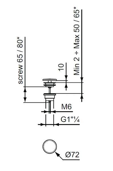 E2114V3 Ideal Standard Ipalyss niet aflsuitbare afvoerplug - Zwart mat