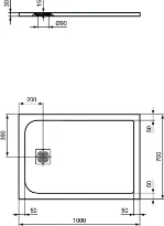 Ideal Standard Ultra Flat S receveur de douche composite minéral 1000 x 700 x 30 mm - sand - antidérapant - couvercle en acier inoxydable
