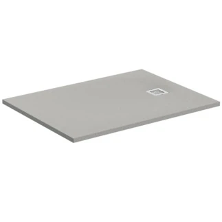 Ideal Standard Ultra Flat S receveur de douche composite minéral 1400 x 700 x 30 mm - concrete grey - antidérapant - couvercle en acier inoxydable