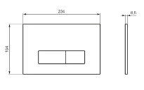 IDEAL STANDARD Oleas M2 plaque de commande 2F commande mechanique avec Smartflush angles droits Blanc