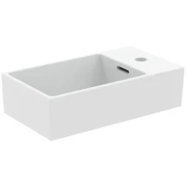 Ideal Standard Extra lave-mains 450 x 250 mm - blanc mat - avec trou de robinet droite - avec trop-plein - aplati pour montage sur étagère