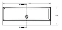 Detremmerie No Limit 45 lavabo 26 1204 x 462 mm - 1 cuvette - blanc mat - céramique - 2 trous de robinet - avec trop-plein