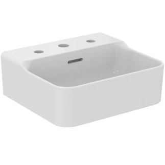Ideal Standard Conca lave-mains 400 x 350 mm - blanc - 3 trous de robinet - avec trop-plein
