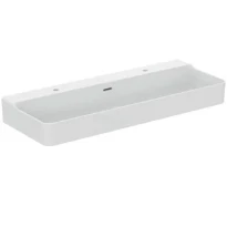 Ideal Standard Conca lavabo 1200 x 450 mm - blanc - 2 trous de robinet - avec trop-plein - aplati pour montage sur étagère