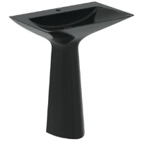 Ideal Standard Tipo-Z lavabo sur pied monobloc 740 x 470 mm - noir - avec trou de robinet - avec trop-plein