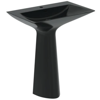 Ideal Standard Tipo-Z lavabo sur pied monobloc 740 x 470 mm - noir - avec trou de robinet - avec trop-plein