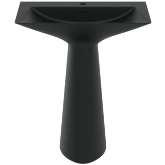 Ideal Standard Tipo-Z lavabo sur pied monobloc 740 x 470 mm - noir mat - avec trou de robinet - avec trop-plein