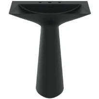 Ideal Standard Tipo-Z lavabo sur pied monobloc 740 x 470 mm - noir mat - 3 trous de robinet - avec trop-plein
