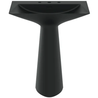 Ideal Standard Tipo-Z lavabo sur pied monobloc 740 x 470 mm - noir mat - 3 trous de robinet - avec trop-plein