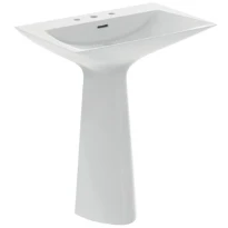 Ideal Standard Tipo-Z lavabo sur pied monobloc 740 x 470 mm - blanc mat - 3 trous de robinet - avec trop-plein