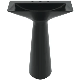 Ideal Standard Tipo-Z lavabo sur pied monobloc 740 x 470 mm - noir - 3 trous de robinet - avec trop-plein