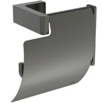 Ideal Standard Conca Porte-rouleau avec couvercle conception carrée - Brushed Gun Metal