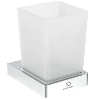Ideal Standard Conca Porte-gobelet+verre conception carrée - chromé