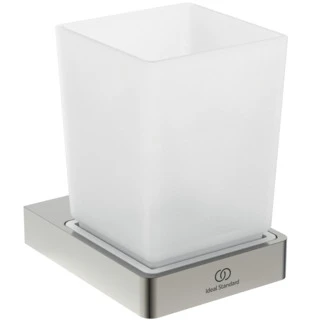 Ideal Standard Conca Porte-gobelet+verre conception carrée - RVS look | Look RVS
