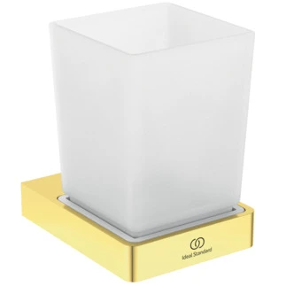 Ideal Standard Conca Porte-gobelet+verre conception carrée - Brushed Gold
