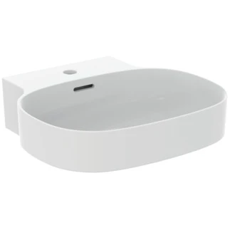 Ideal Standard Linda-X lavabo 500 x 480 mm - blanc mat - avec trou de robinet - avec trop-plein - aplati pour montage sur étagère