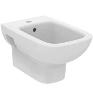 Ideal Standard i.life A Bidet suspendu rectangulaire avec trou percé et avec trop-plein (en emballage prêt à porter) - Glossy white