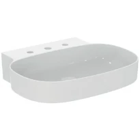 Ideal Standard Linda-X lavabo 600 x 500 mm - blanc - 3 trous de robinet - sans trop-plein - aplati pour montage sur étagère