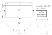 Villeroy & Boch Collaro baignoire acrylique 1800 x 800 mm - wit alpine - vidange du bain Chrome