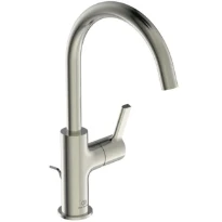 IDEAL STANDARD Joy Mitigeur lavabo bec haut avec vidage 5l/min Look RVS