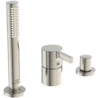 IDEAL STANDARD Joy Mitigeur bain/douche 3 trous pour remplissage par le trop-plein Look RVS