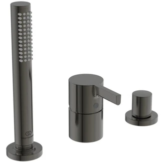 Ideal Standard Joy mitigeur bain 3-trous pour remplissage via trop-plein Brushed Gun Metal