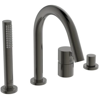 Ideal Standard Joy mitigeur bain 4-trous avec bec Brushed Gun Metal