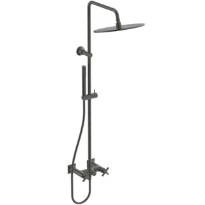 Ideal Standard Joy Neo systeme de douche avec rob douche poignée en croix, IdealRain douchette à main avec 1 fonction, 8 l/min, douche de tête Ø 300 mm, 12 l/min en IdealFlex 1750 mm. Brushed Gun meta