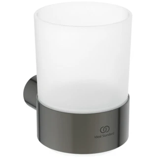 Ideal Standard Conca Porte-gobelet+verre conception ronde - Brushed Gun Metal