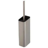 Geesa Shift porte-brosse wc (rabat et brosse noirs) - Brushed stainless steel