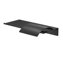 Geesa Leev tablette de salle de bains 28 cm avec porte-rouleau papier toilette avec rabat - black/black
