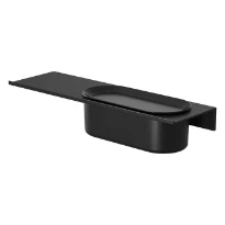 Geesa Leev tablette de salle de bains 40 cm avec panier de douche 22,5 cm - black/black